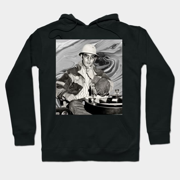 Hunter S. Thompson Portrait Psychodelic Hoodie by WrittersQuotes
